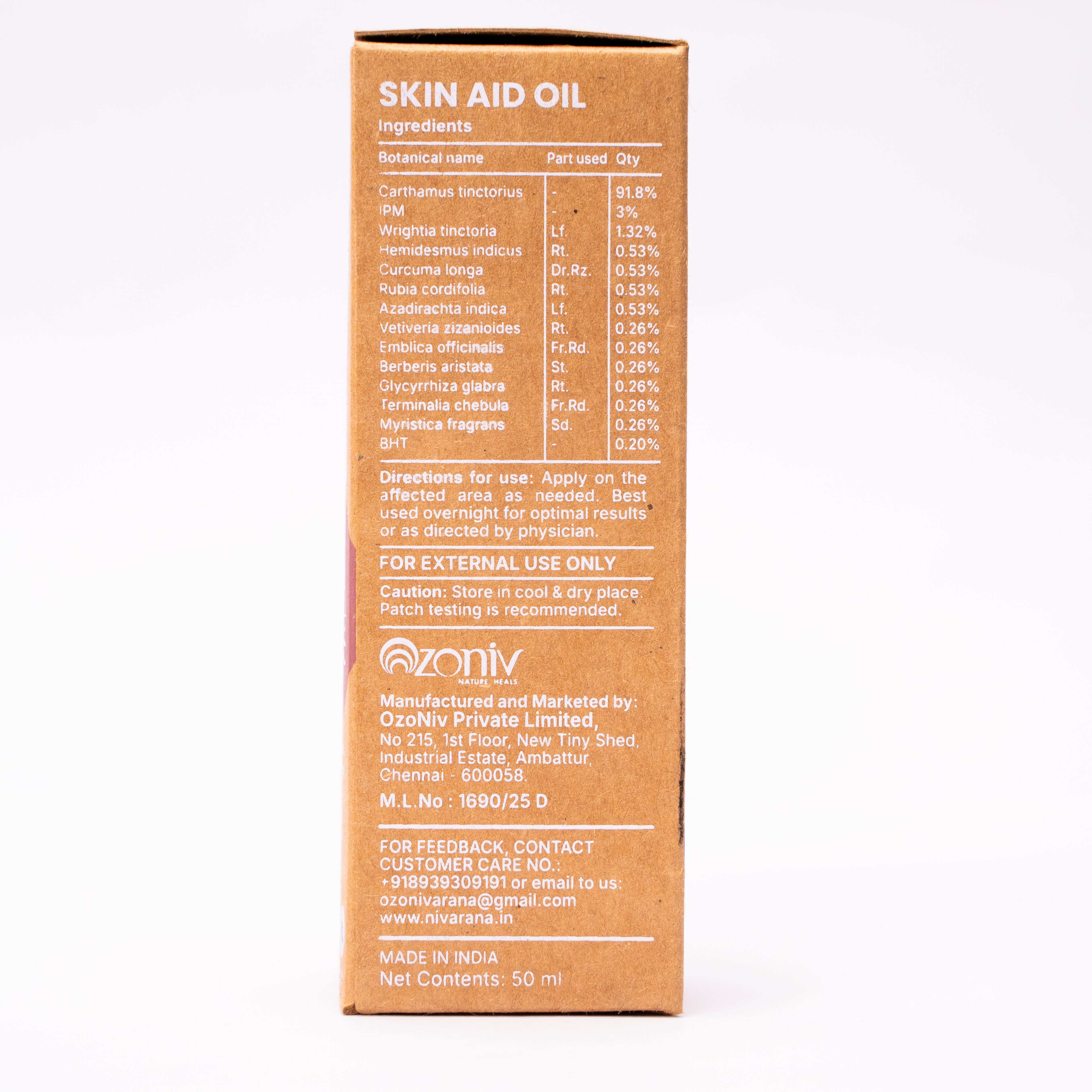 Skin Aid Oil – Minimizes Redness in Sensitive Areas – 50ml